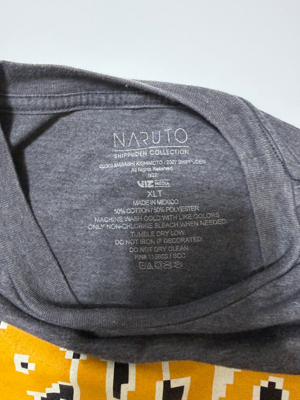 Naruto Shippuden Collection Men's Gray Graphic Logo Tee Crew Neck SS XLT (pre-owned)