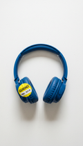 Bluetooth wireless headphones with clearance sticker