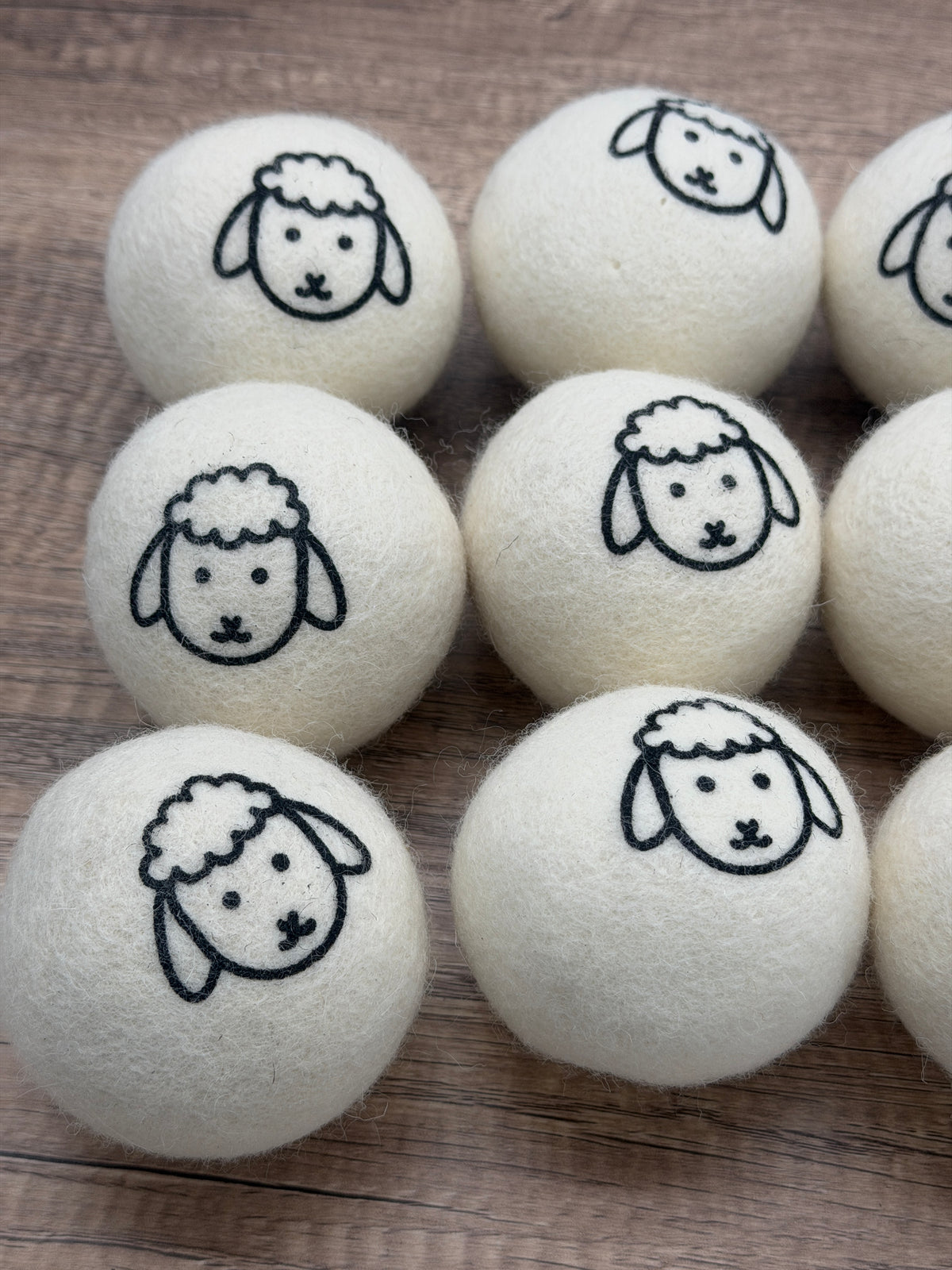 12 Pack New Zealand Wool Dryer Balls XL Reusable Natural Laundry Sheep Design