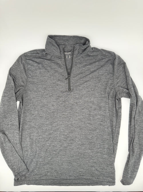 Abercrombie & Fitch Air Knit Quarter Zip Pullover Gray Athletic Top Medium (pre-owned)