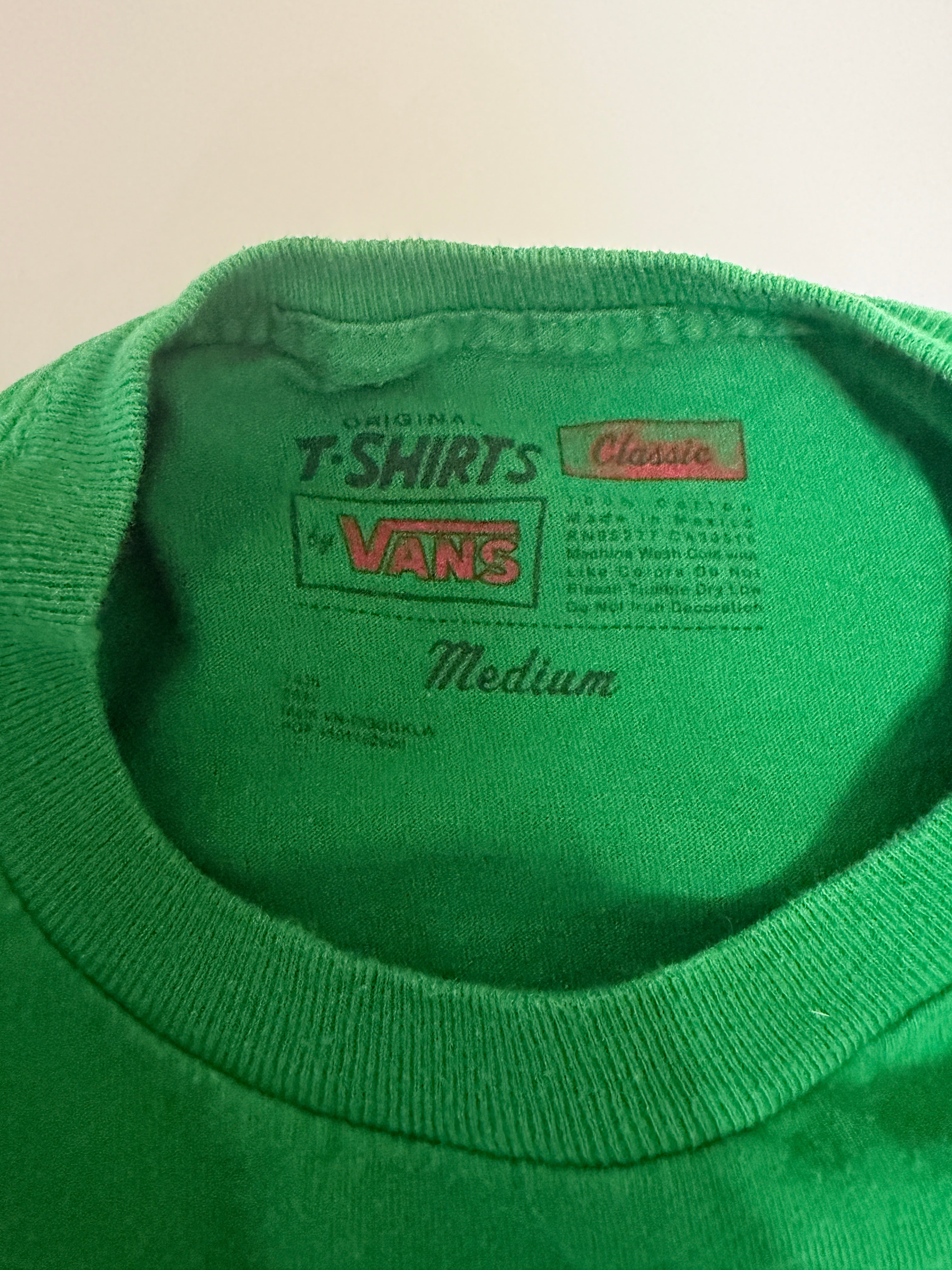 VANS Men's Green Graphic Logo Tee Crew Neck Short Sleeve Regular Size M (pre-owned)