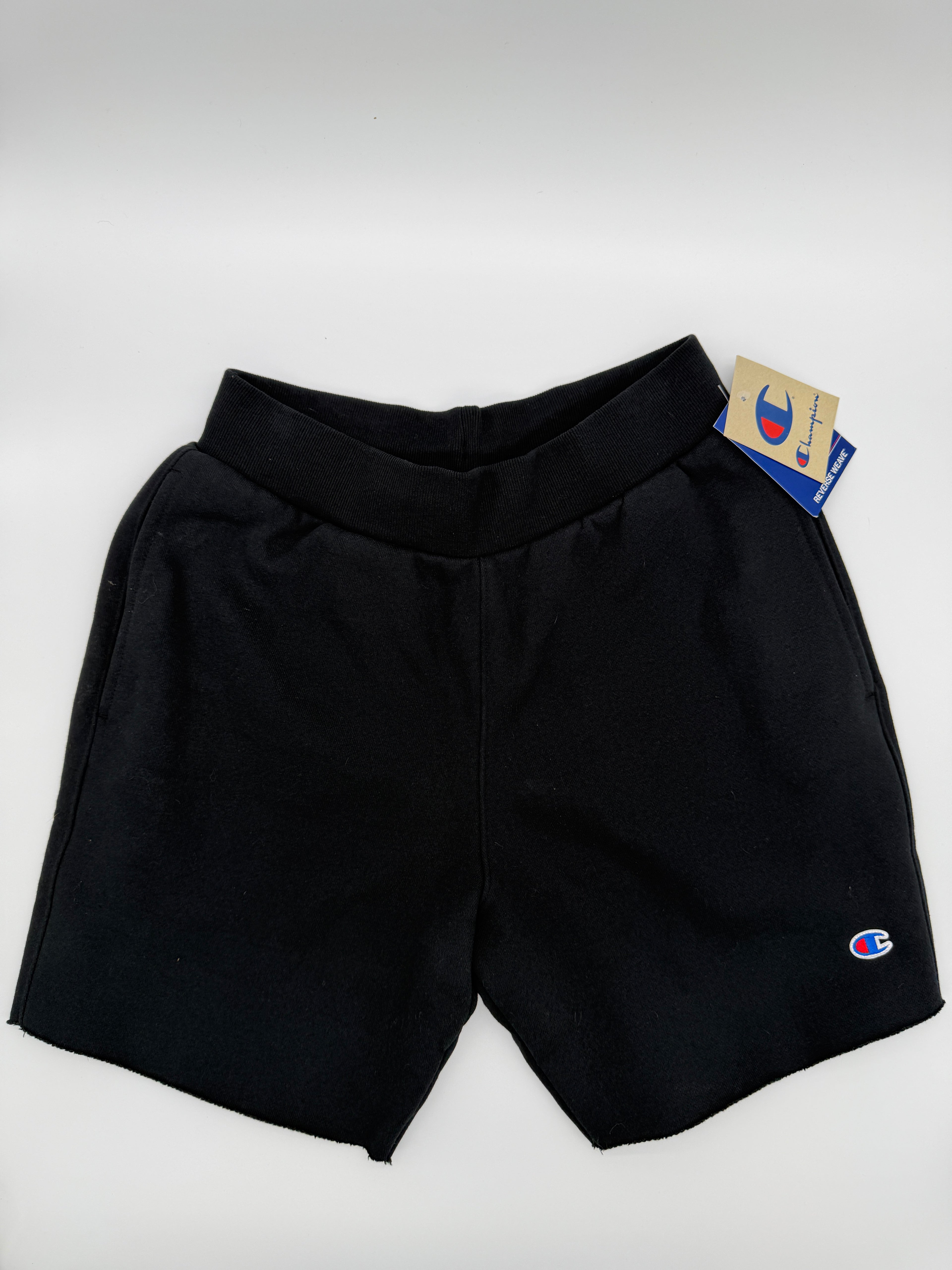 NWT Champion Reverse Weave Mens Small Black Cut Off Sweat Shorts