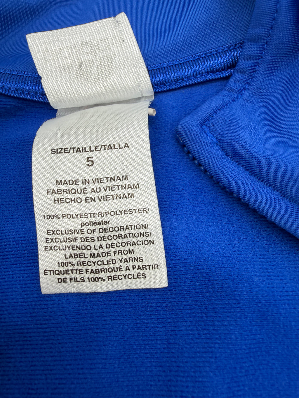 Adidas Kids Track Jacket Size 5 Blue Black Full Zip 3 Stripe Athletic Youth (pre-owned)