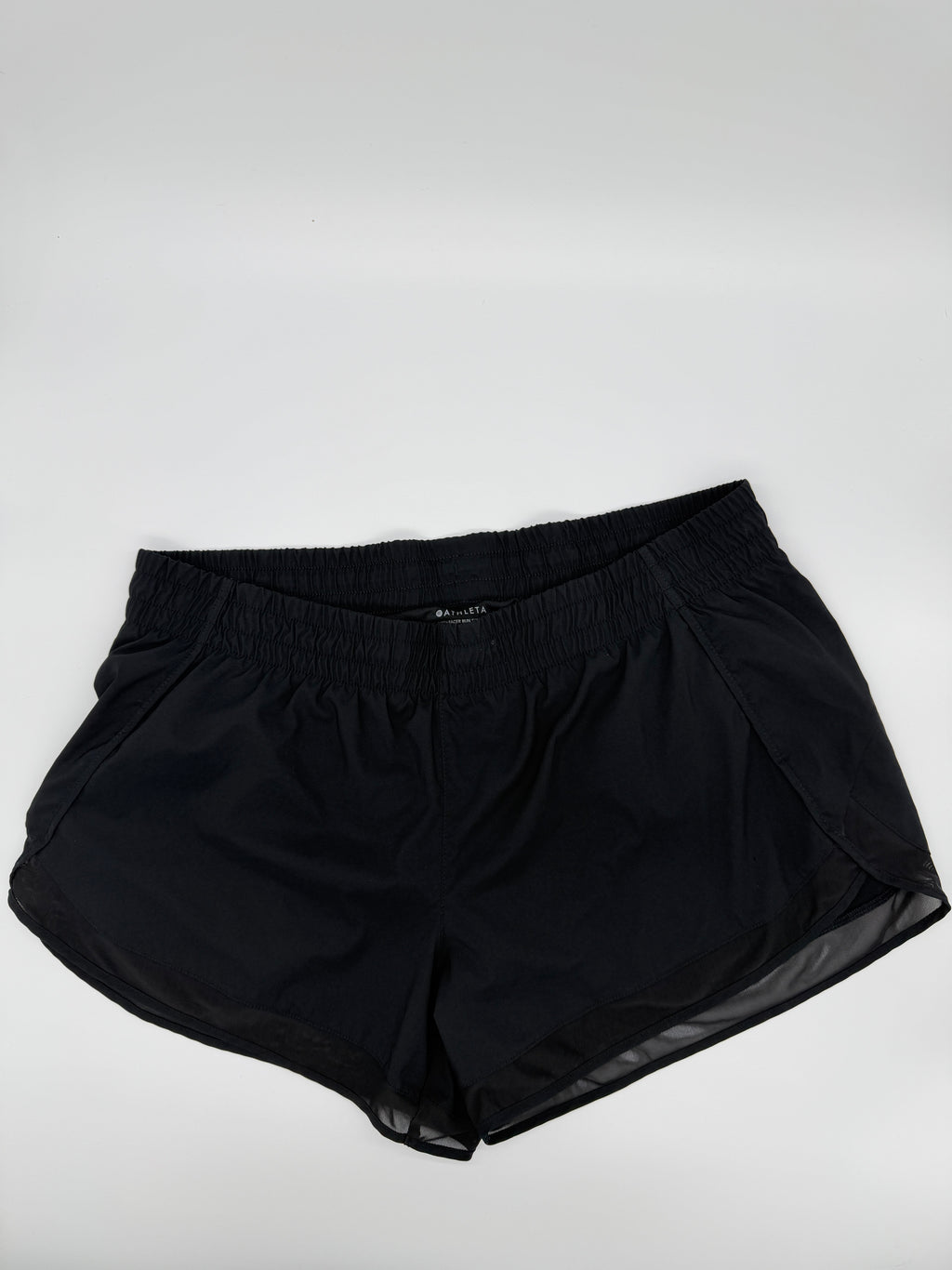 Athleta Mesh Racer Runing Shorts Black