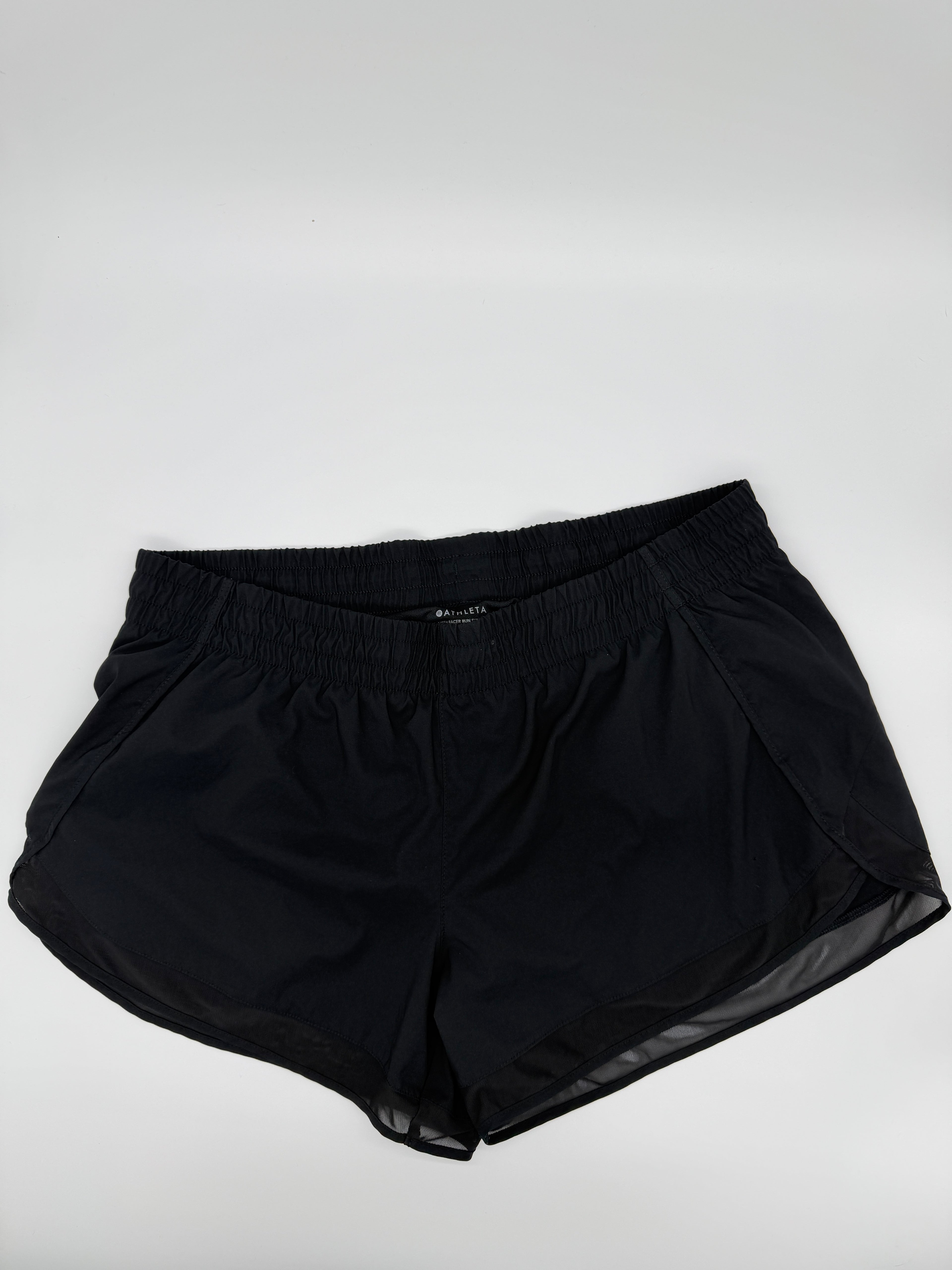 Athleta Mesh Racer Runing Shorts Black