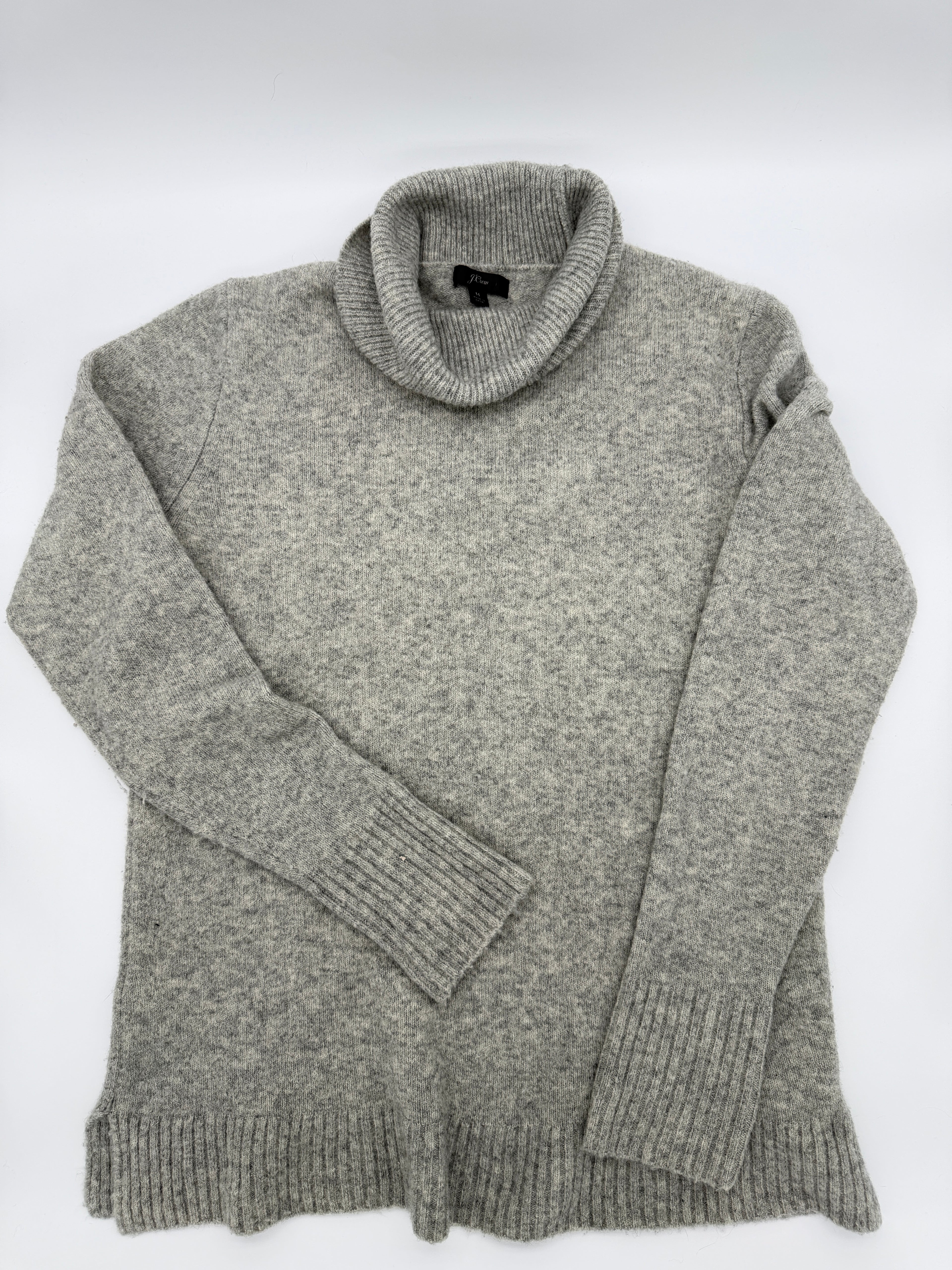 J.Crew Gray Merino Wool Blend Turtleneck Sweater Women’s Medium (pre-owned)