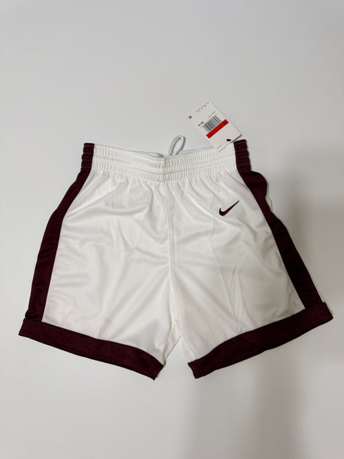 Nike Girls Team Dri-FIT Basketball Shorts White Burgundy NWT Size L