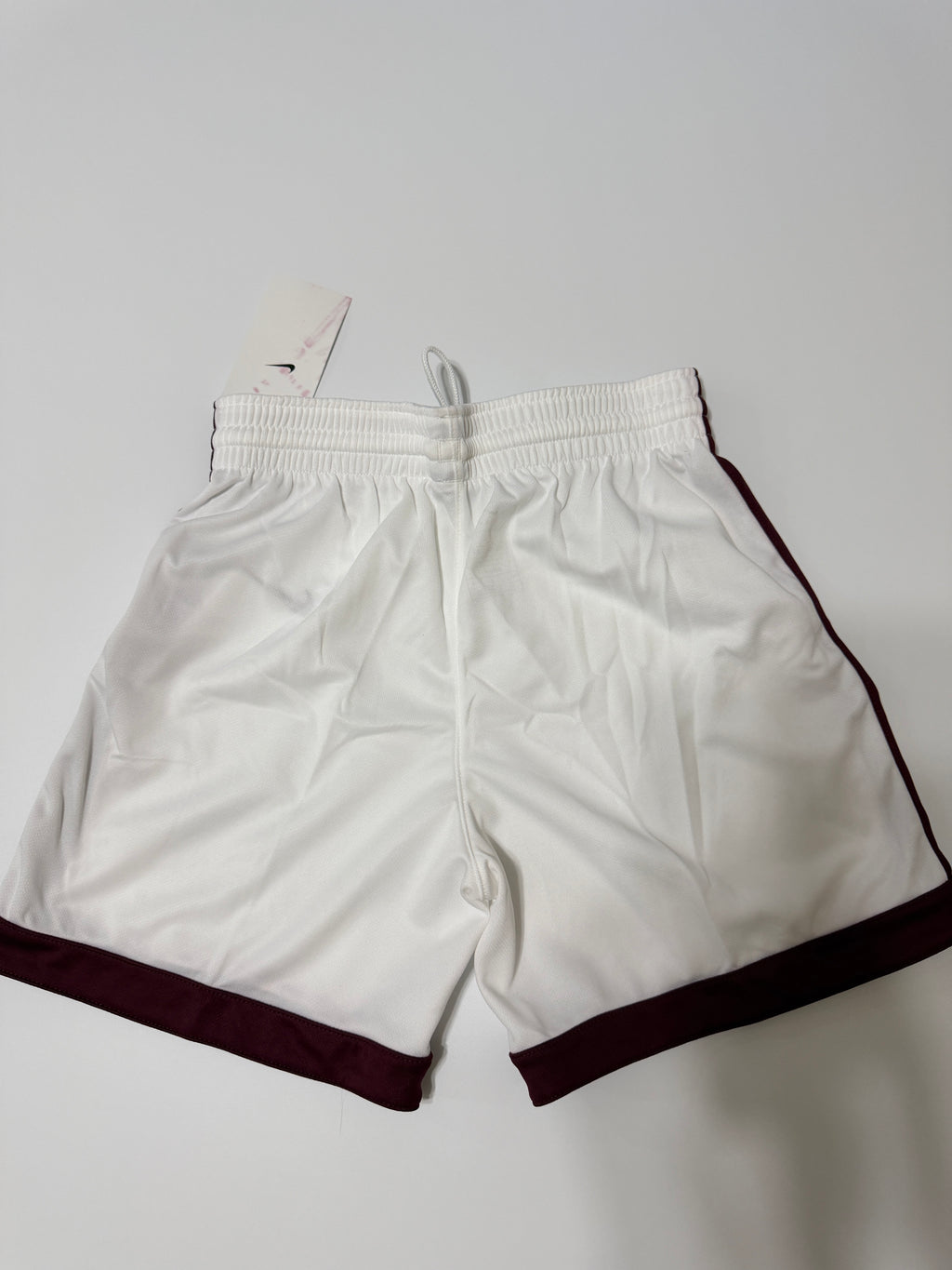 Nike Girls Team Dri-FIT Basketball Shorts White Burgundy NWT Size L