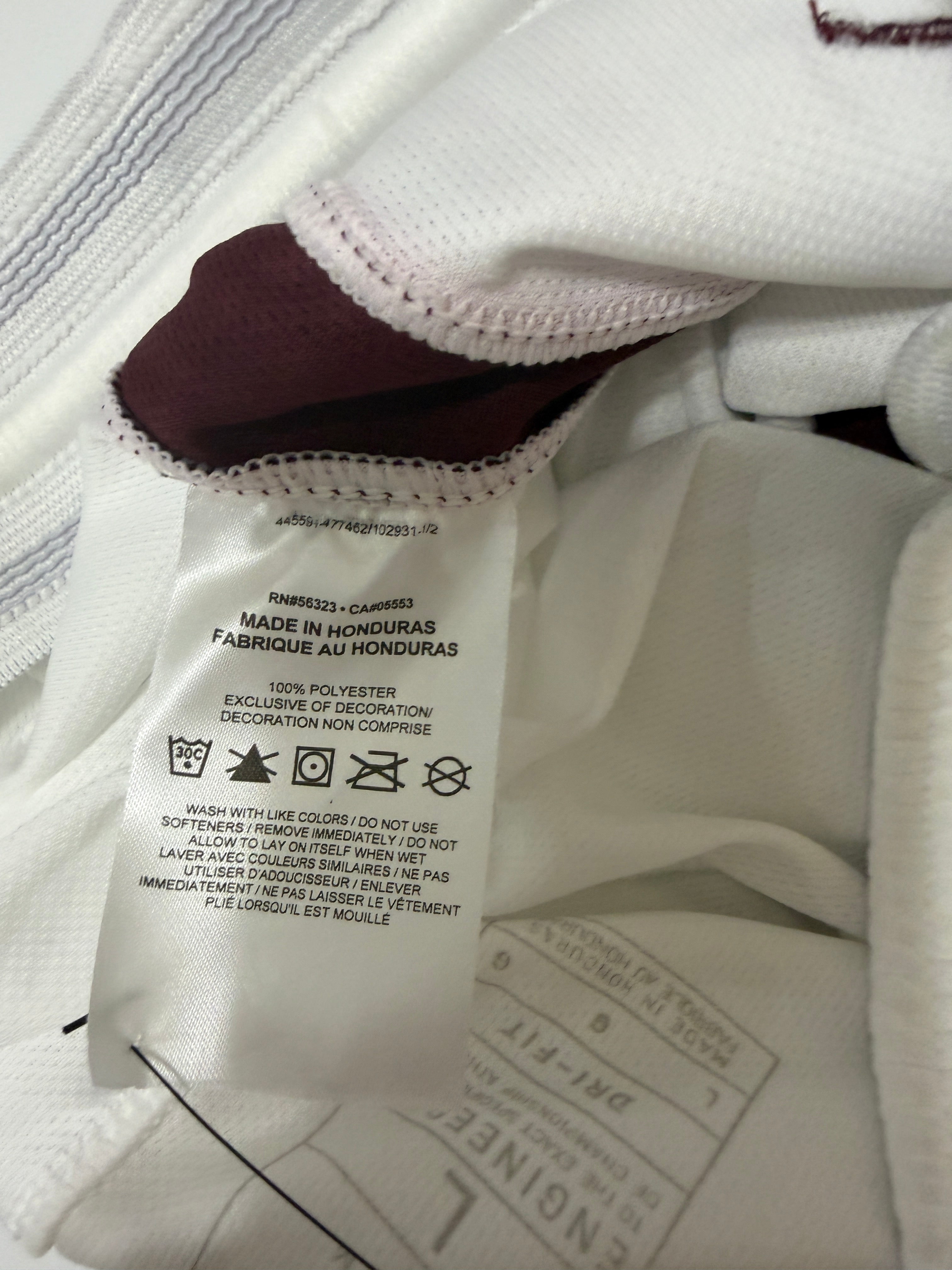 Nike Girls Team Dri-FIT Basketball Shorts White Burgundy NWT Size L